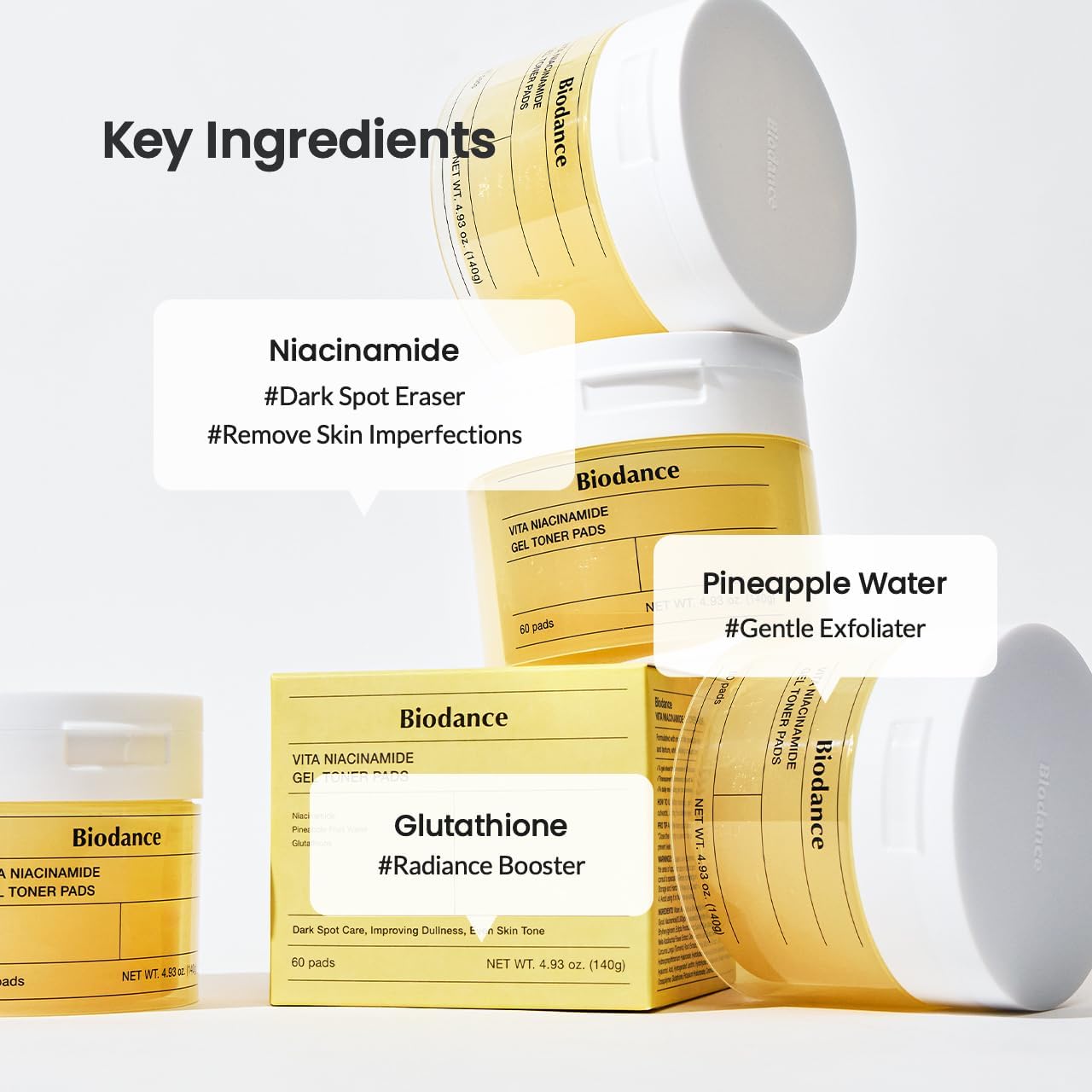 Biodance Vita Niacinamide Gel Toner Pad 60EA