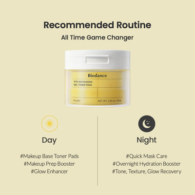 Biodance Vita Niacinamide Gel Toner Pad 60EA