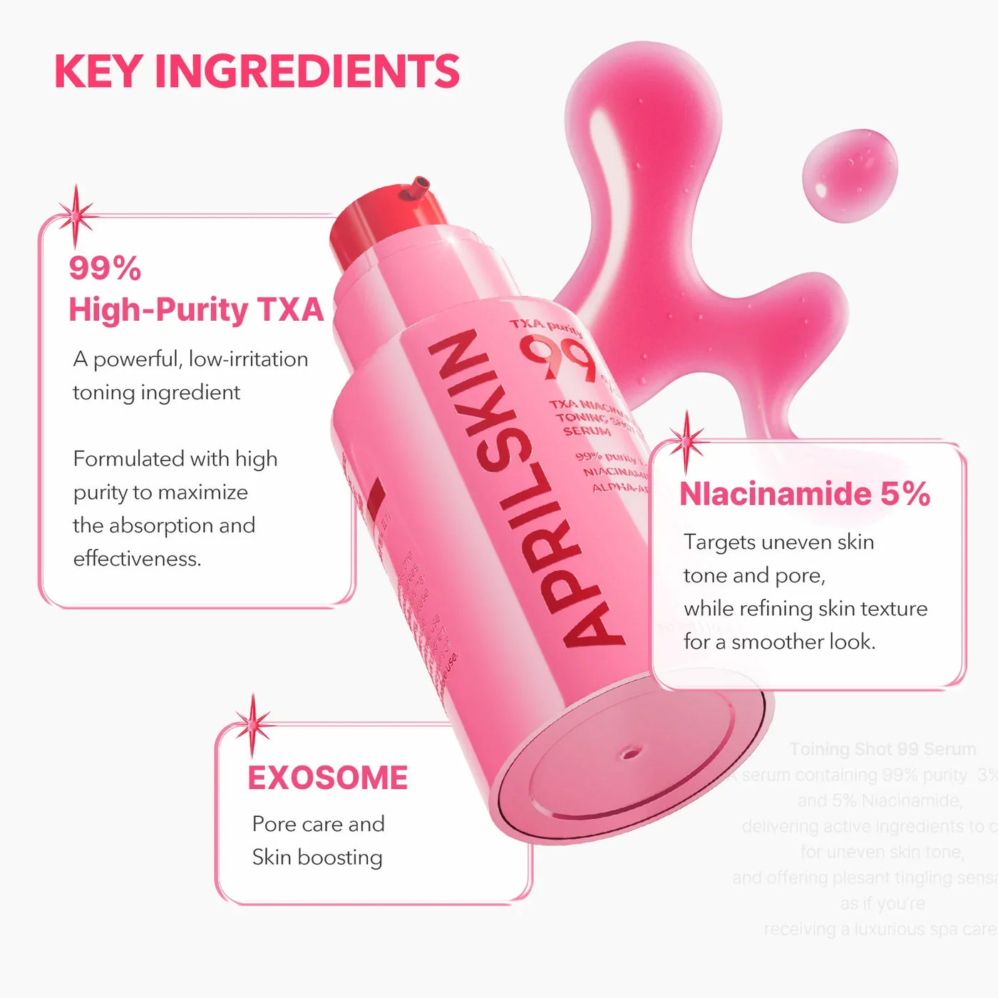 APRILSKIN TXA Niacinamide Toning Shot 99 Spicule Serum 30ml